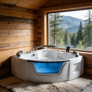 Freestanding Portable Acrylic Indoor Drop-In Triangle Bathtub