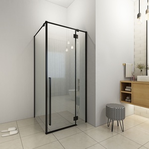8/10mm Black Matt Inside and Outside Opening Shower Room Shower Door Hinge Shower Enclosure