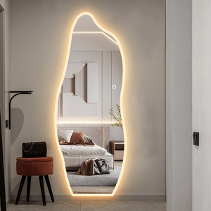Hot Sale Living Room Bathroom Full Body Wall Mirror Irregular Defogger Dressing Mirror Illuminated Smart Led Full Length Mirror