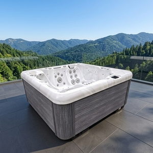 Acrylic Freestanding Square Hot Tub with Lounger Spa Bathtubs Massage Function