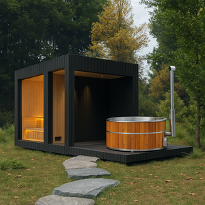 Modern Outdoor Sauna And Hybrid Hot Tub Combo