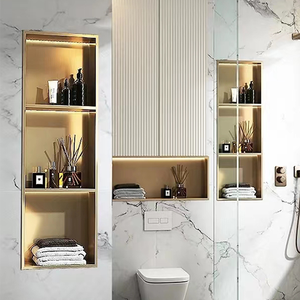 Customized Bathroom Shower Niche LED 304 PVD Brushed Gold