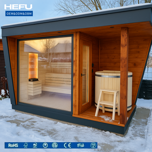 Large Pellet Wood Infrared And Electric Sauna Cold Plunge