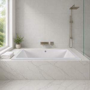72x42 Inches Modern White Acrylic Eco-Friendly Drop-in Bathtub