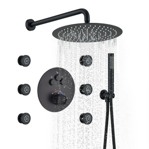 Xinxi Cross-border 12inch Concealed Chrome Stainless Steel Body American Style Hotel Shower System