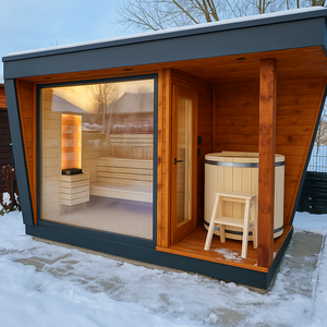 Outdoor Sauna and Ice Bath Cold Tub Combo