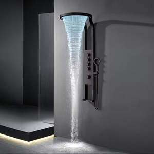 Ceiling Rainfall Waterfall Thermostatic LED Shower Set