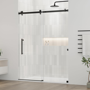Customizable Elegant Frameless Sliding Bypass Shower Enclosure Quality Tempered Glass Door Modern Design For Bathroom/Hotel Use