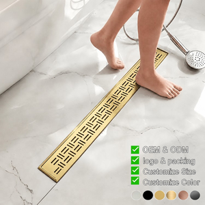 24 Inch Linear Shower Channel SUS304 Stainless Steel Shower Drains Bathroom Floor Drain Hotel Kitchen Outdoor Customize
