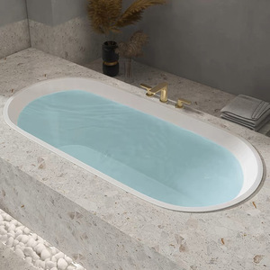 Embedded Drop-in Oval Bathtub Modern Simple Acrylic Thin Edges