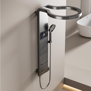 Luxury Single Handle Thermostatic Jet Soft Brushed Surface LED Shower System