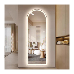 Hot Sale Arch Salon Full Body Mirror Full Length Frameless Barber Dressing Smart Bathroom Miroir Led Wall Mirror With Light