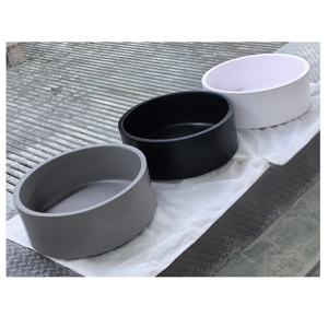 Matte White Round Solid Surface Hotel Hand Wash Basin