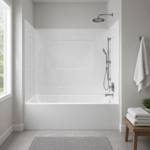 Modern Acrylic Rectangle 3-Wall Alcove Tub Shower Surround
